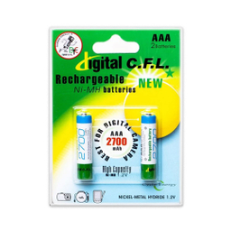 باتری نیم قلمی شارژی دیجیتال سی اف ال کد 2700 بسته 2 عددی