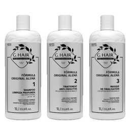 پک کراتین مو جی هیر رنگ سفید حجم 1 لیتر مجموعه ۳ عددی