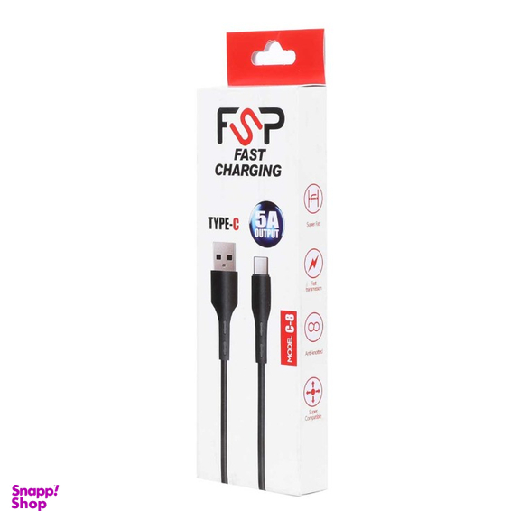 کابل شارژ USB به Type-C اف اس پی مدل C-8-BSA 2 طول 1 متر