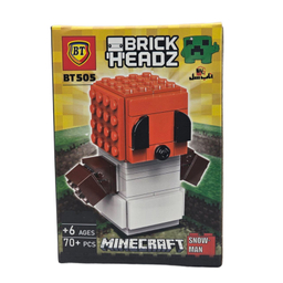 ساختنی 70 تکه ناب سل مدل ماینکرافت اسنومن طرح MINECRAFT SNOW MAN 70PCS کد BT505