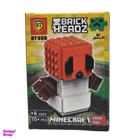 ساختنی 70 تکه ناب سل مدل ماینکرافت اسنومن طرح MINECRAFT SNOW MAN 70PCS کد BT505