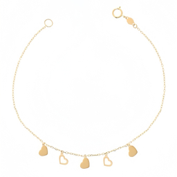 دستبند طلا 18 عیار زنانه طرح قلب لومی