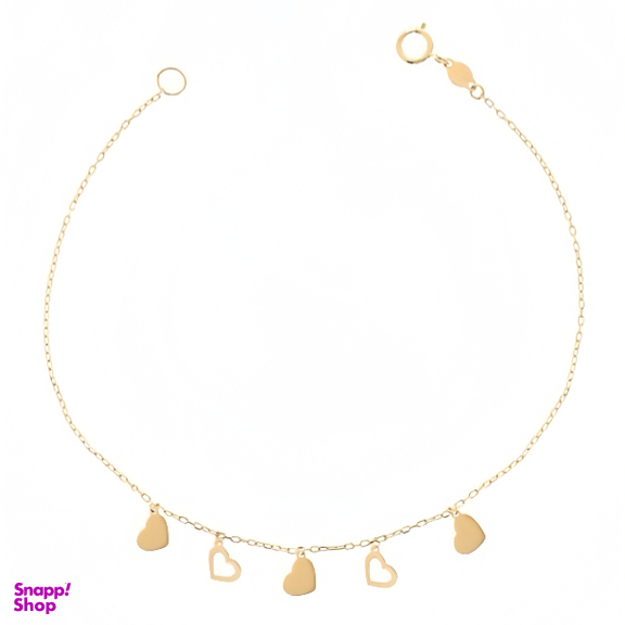 دستبند طلا 18 عیار زنانه طرح قلب لومی