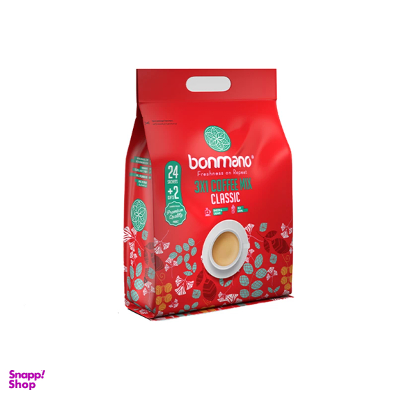 کافی میکس 3x1 کلاسیک بن مانو وزن 18 گرم بسته 26 عددی