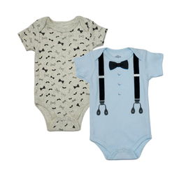 بادی آستین کوتاه نوزادی مدل 6232 مجموع 2عددی رنگ ابی