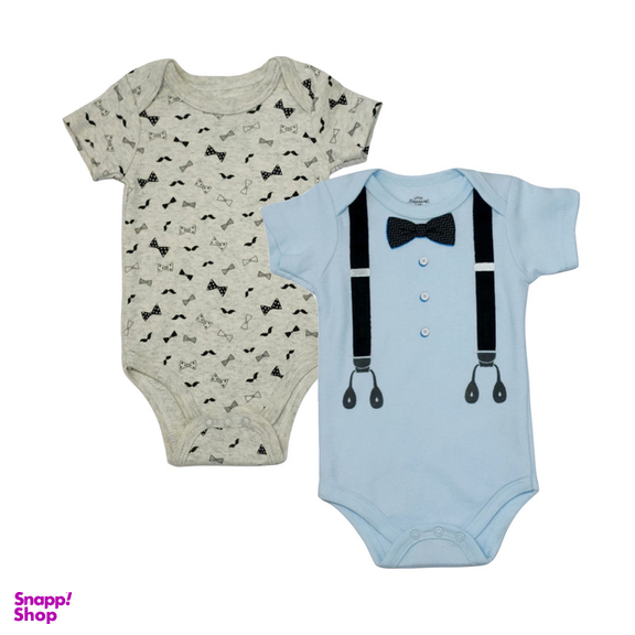 بادی آستین کوتاه نوزادی مدل 6232 مجموع 2عددی رنگ ابی