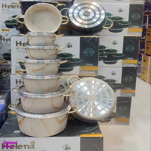 سرویس پخت و پز 14 پارچه هلنا مدل ماربل