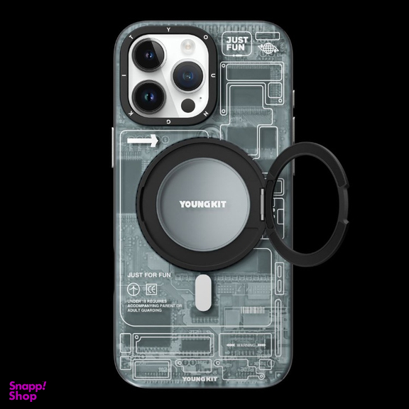 کاور گوشی موبایل یانگ کیت مدل Cyberpunk 360 Spin Magnetic Stand Case مناسب برای اپل iPhone 16 Pro Max
