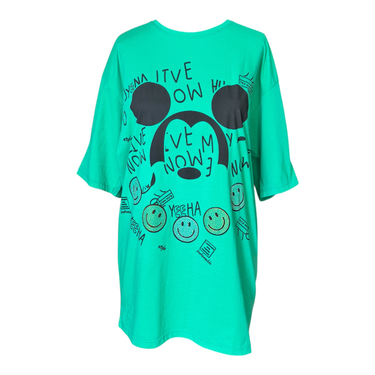 تیشرت لانگ زنانه کد tl01 رنگ سبز