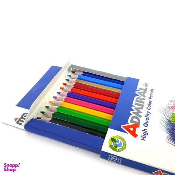 مداد رنگی 12 رنگ آدمیرال کد 761c بسته 6 عددی