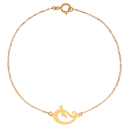 پابند طلا 18 عیار زنانه الن نار مدل بته جقه و پرنده 2089