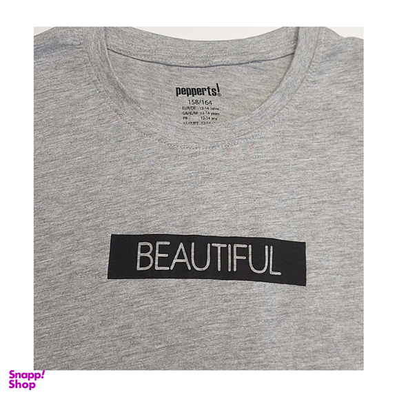 تیشرت آستین کوتاه یقه گرد پسرانه پیپرتس مدل 6540 رنگ طوسی