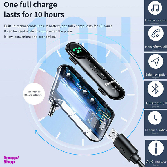 گیرنده بلوتوثی بیسوس مدل type 7 Aux car wireless