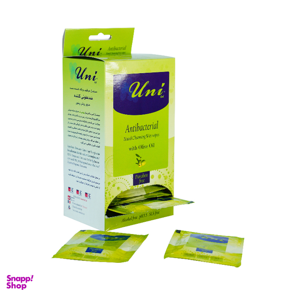 دستمال مرطوب ضدعفونی کننده یونی لد مدل روغن زیتون آنتی باکتریال بسته 40 عددی
