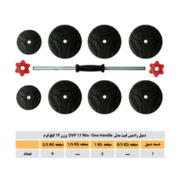 دمبل رادیس فیت مدل DVP 17 MIX-ONE HANDLE وزن 17 کیلوگرم