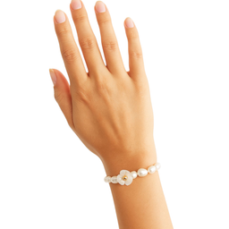 دستبند طلا 18 عیار زنانه والنزا طرح مرواریدکد 263163