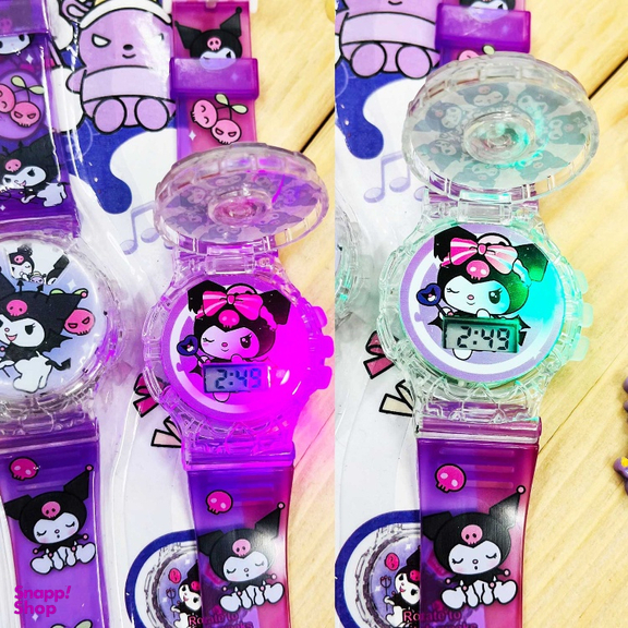 ساعت مچی دیجیتال پسرانه مدل کرومی چراغ دار موزیکال به همراه آویز