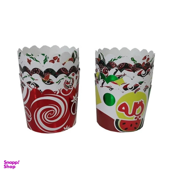 کپسول کاغذی کاپ کیک به گز طرح لیزری مدل یلدا مجموعه 12 عددی