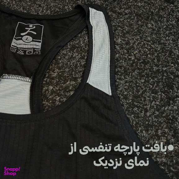 ست تاپ و شلوارک و اسکارف ورزشی مردانه طرح نایکی کد 1541 رنگ مشکی طوسی