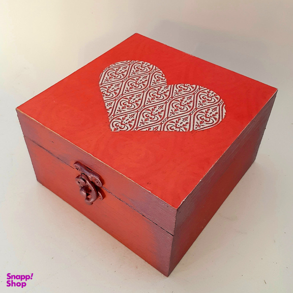 جعبه هدیه چوبی مدل فانتزی طرح دل کد SB15