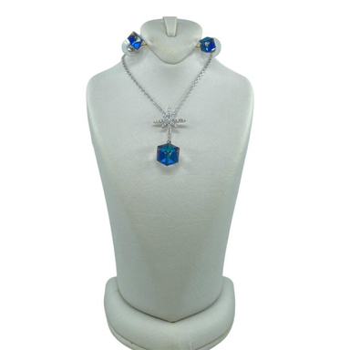 نیم ست زنانه سواروسکی کد 0235 رنگ آبی