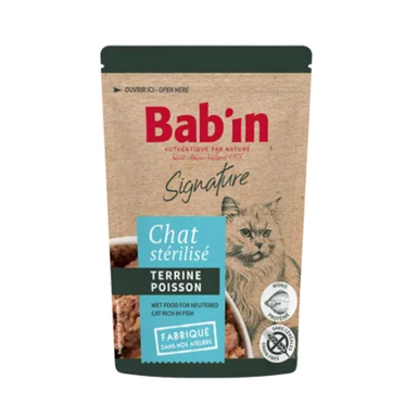 پوچ گربه عقیم شده بابین طعم ماهی وزن 85 گرم