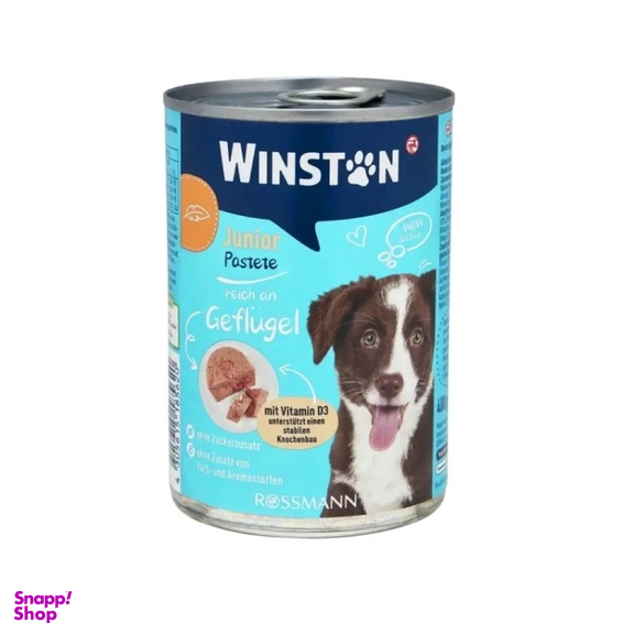 کنسرو پته توله سگ وینستون طعم ماکیان وزن 400 گرم بسته 4 عددی