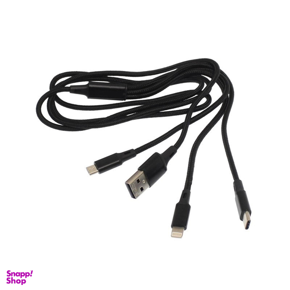 کابل تبدیل USB به microUSB  / لایتنینگ  / USB-C کاجیتل مدل 3in1 طول 1.2 متر