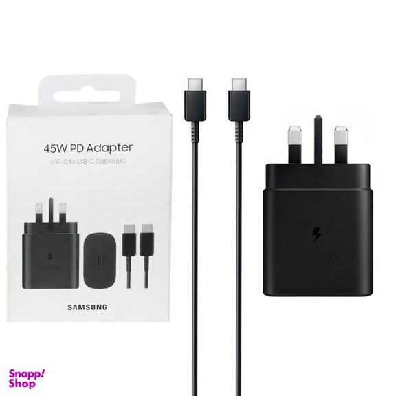 شارژر موبایل سامسونگ مدل PD 45W EP-TA845 3PIN کد 100712 به همراه کابل Type-C