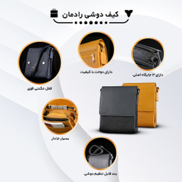 کیف دوشی مردانه چرم یلسان مدل رادمان کد MC-044-msk