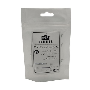 میخ پرچ هامر مدل 4x21mm بسته 25 عددی