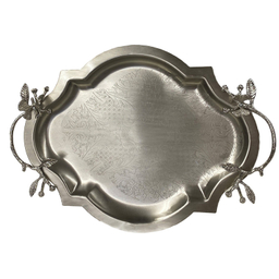 سینی سالی نو مدل بیضی گوشه دار طرح پروانه کد 6084