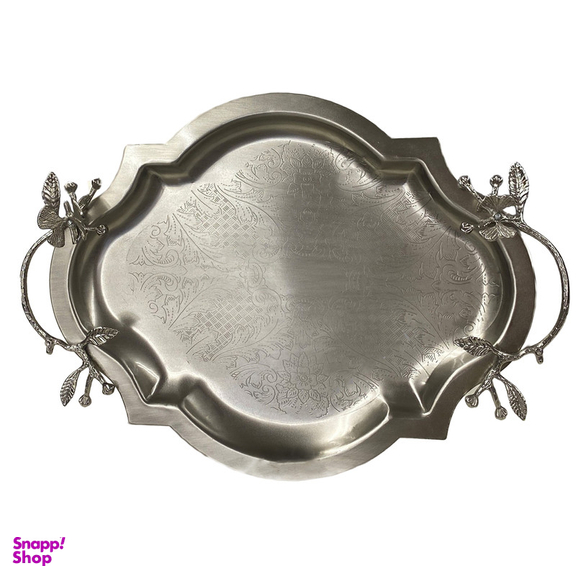 سینی سالی نو مدل بیضی گوشه دار طرح پروانه کد 6084