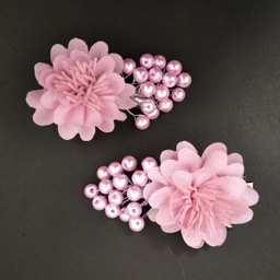 گیره مو دخترانه مدل گل پرچمی مجموعه دو عددی