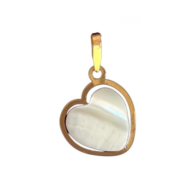 پلاک گردنبند طلا 18 عیار زنانه تی گلد گالری طرح قلب صدف کد 00190