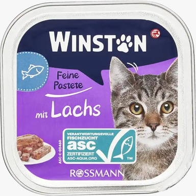 کنسرو غذای گربه وینستون مدل Mit Lachs وزن 100 گرم