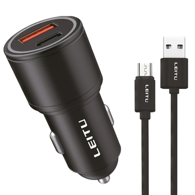 شارژر فندکی لیتو مدل LC-C10 به همراه کابل MicroUSB