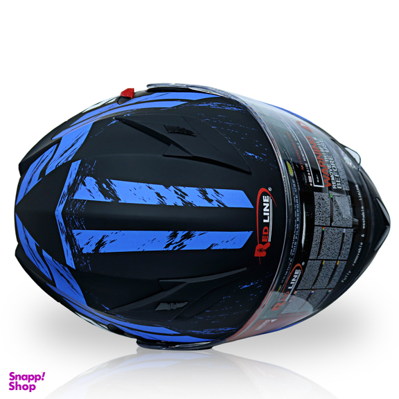 کلاه کاسکت فک متحرک ردلاین مدل 935 طرح مشکی آبی به همراه کاور