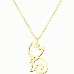 گردنبند طلا 18 عیار زنانه پانسی طرح پیشی فانتزی کد MG114