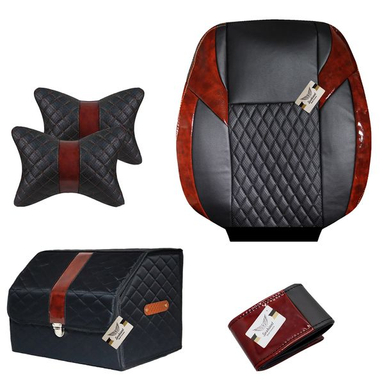 روکش صندلی خودرو سوشیانت مدل G مناسب برای پژو پارس به همراه پشت گردنی و نظم دهنده و دور فرمان