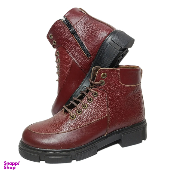 نیم بوت چرم طبیعی زنانه کد 271 رنگ سماقی