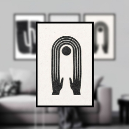 تابلو بکلیت مدل طرح نقاشی مینیمال دست و چهره B-1109 مجموعه 3 عددی