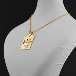 پلاک طلای 18 عیار زنانه طرح عشق و پروانه کد 1102