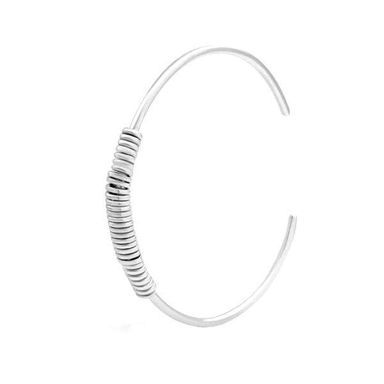 بنگل نقره زنانه مدل مارپیچ کد 060