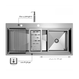 سینک ظرفشویی استیل کن مدل CN104 توکار