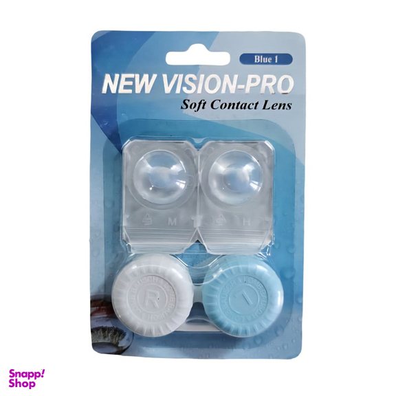 لنز چشم پرو نیو ویژن رنگ آبی بدون دور شماره 10 به همراه جای لنز