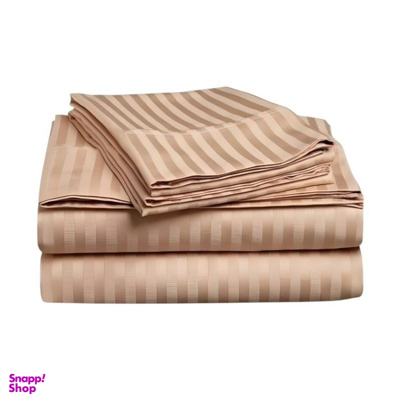 ست ملحفه و روبالشی دونفره 3 تکه مدل هتلی پارالل سایز 180×200 سانتی متر