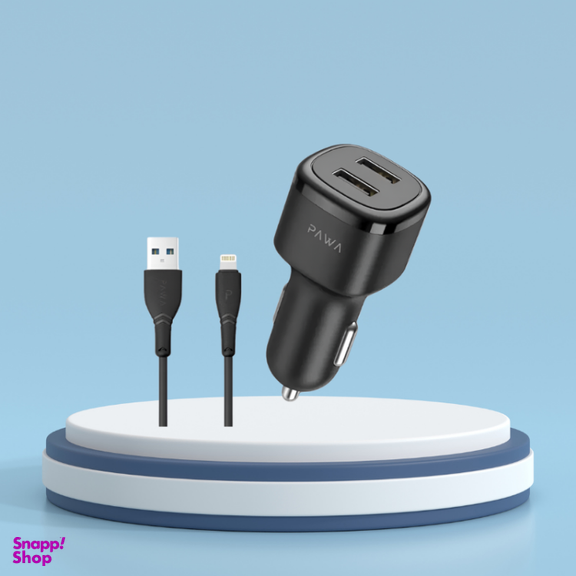 شارژر فندکی پاوا مدل PW-12BDCTOAUX به همراه کابل Lightning