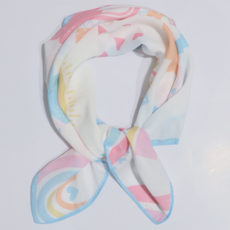 مینی اسکارف دخترانه طرح رنگین کمانی کد 1040