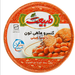 کنسرو ماهی تون با لوبیا چیتی طبیعت وزن 180 گرم